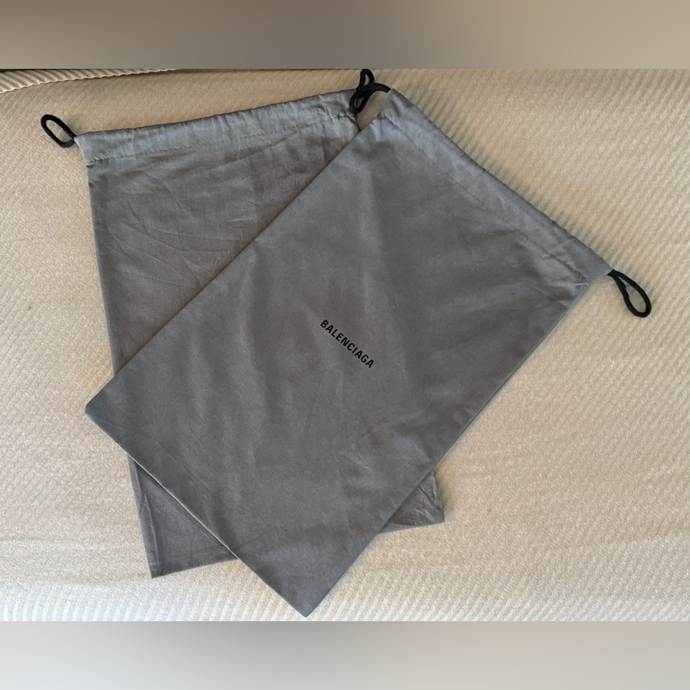 Balenciaga Charcoal Drawstring Dust Bags (Set of 2) – Authentic, 15” x 10”